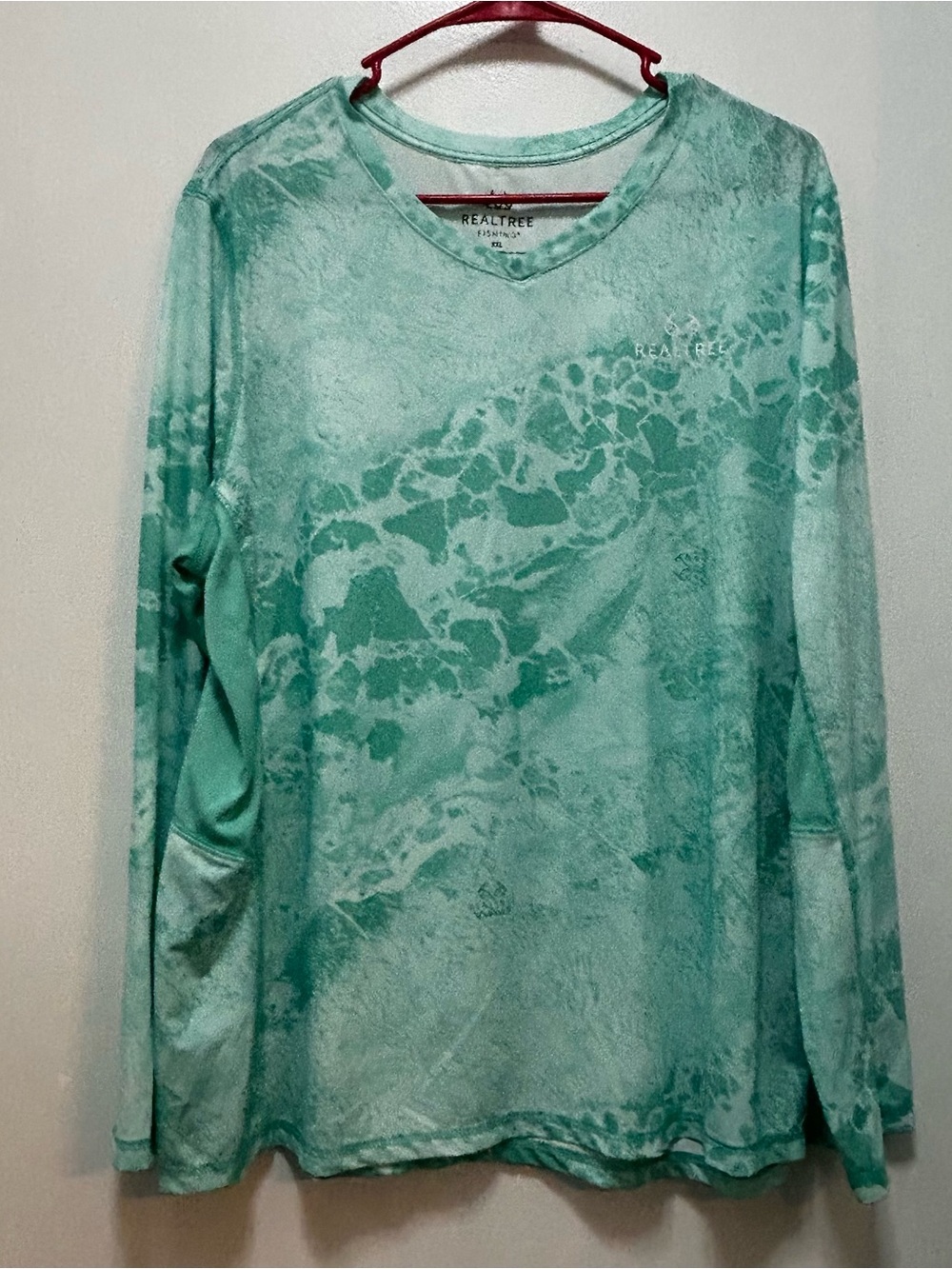 Realtree Wave Long Sleeve Performance Shirt - Teal Green Marble